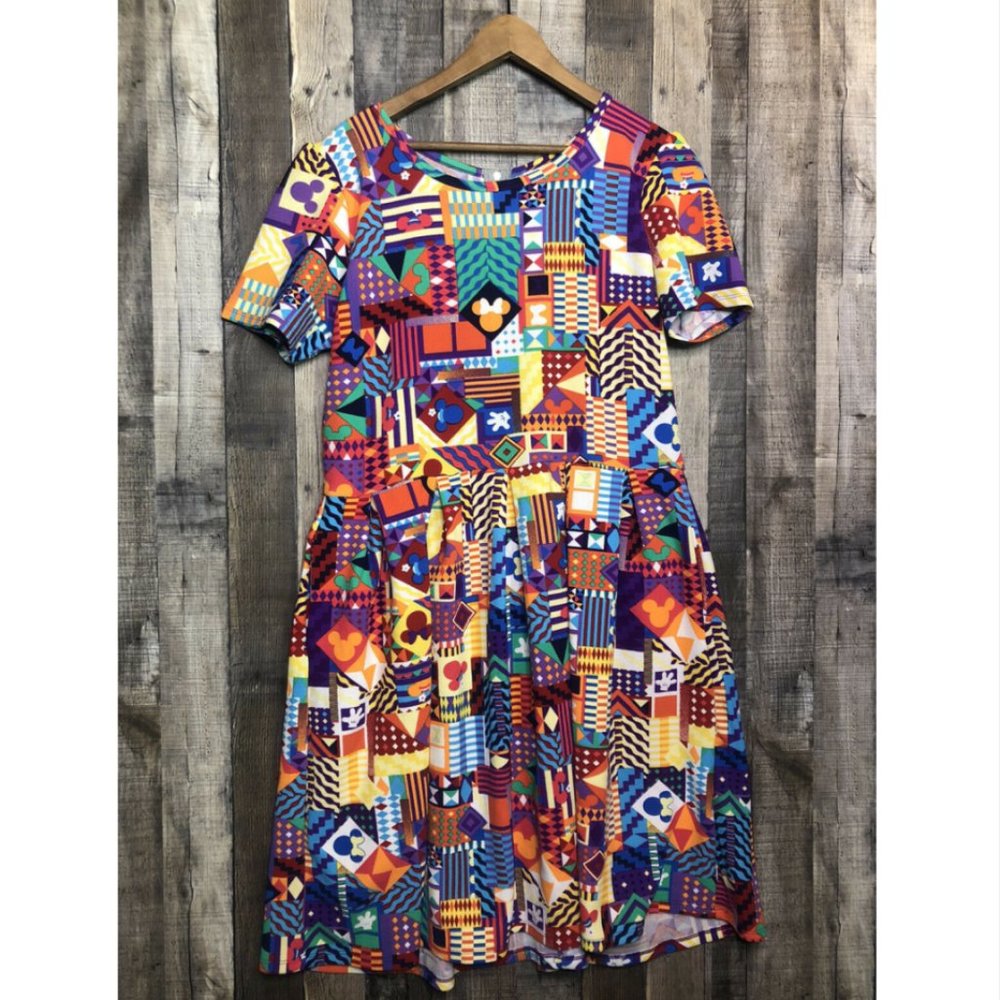 LuLaRoe Disney Mickey Printed Colorful Dress
